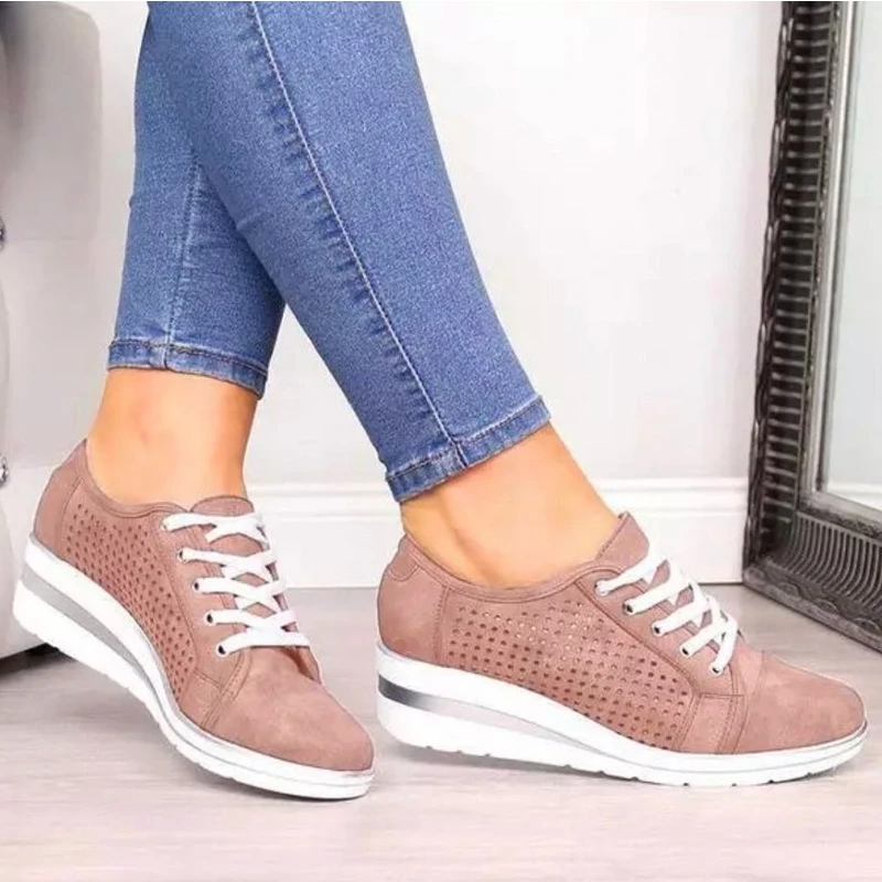 

Green Women Shoes 2023 Fashion Breathable Platform Wedge Shoes Sneakers Women Plus Size Casual Shoes Woman Zapatos De Mujer