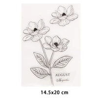 august flowers plants clear stamps for diy scrapbooking crafts stencil fairy rubber stamps card make photo album decoration