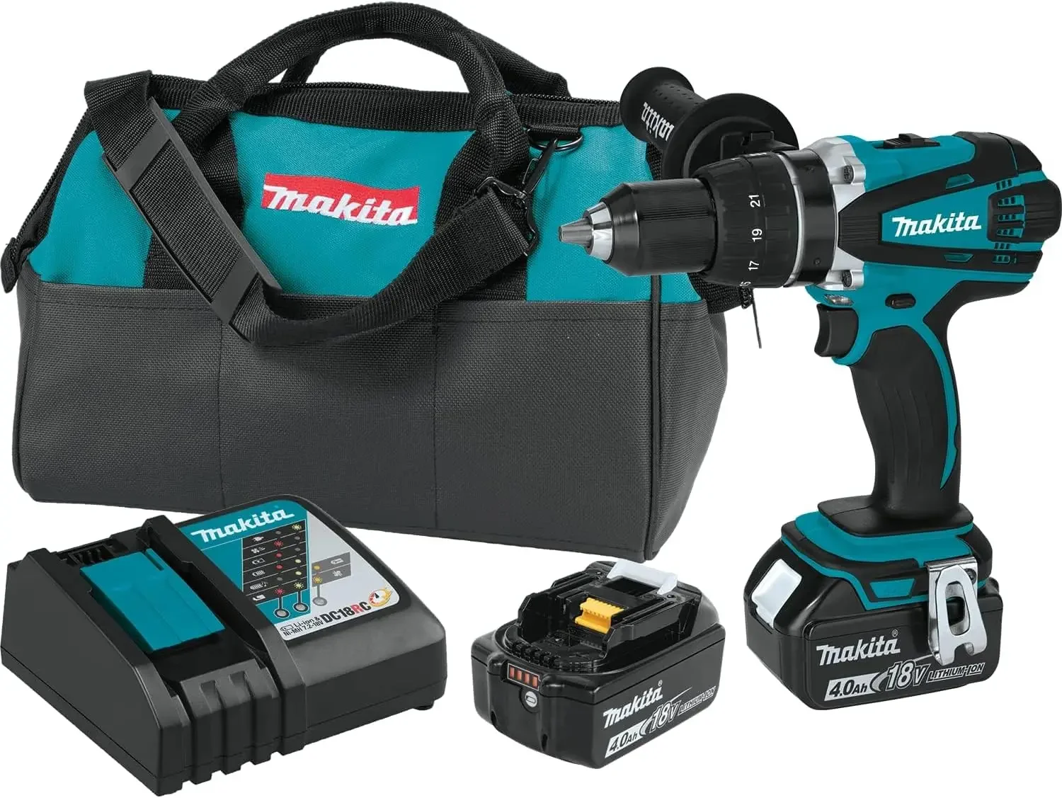 Makita XFD03M 18 В LXT литий-ионный аккумуляторный комплект драйвер-дрели 1/2 дюйма (4.0 Ач)