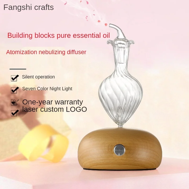 

Ali Appliances 20ML Waterless Pure Essential Oils Diffuser Nebulizer Wooden Glass Aromatherapy Aroma Diffusers for Home Office