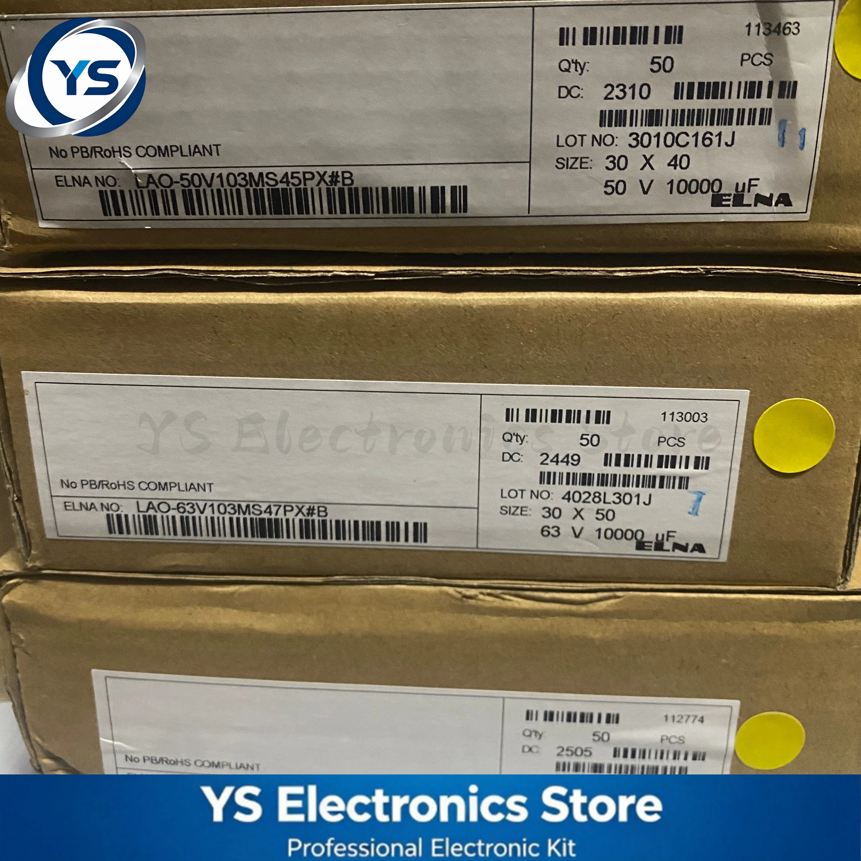 Конденсатор ELNA для аудио 63V10000UF 30x50мм 10000UF63V 63V 10000UF LAO Hifi фильтр усилителя оригинальный LAO-63V103MS47PX # Б 20% (art.: 3920dcddb24ef) - 3920dcddb24ef