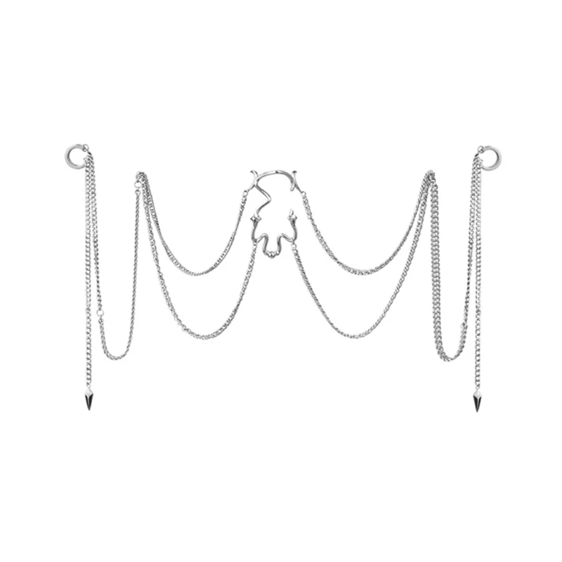 Цепочка CyberPunk простое украшение для лица и носа металлическая бижутерия модная