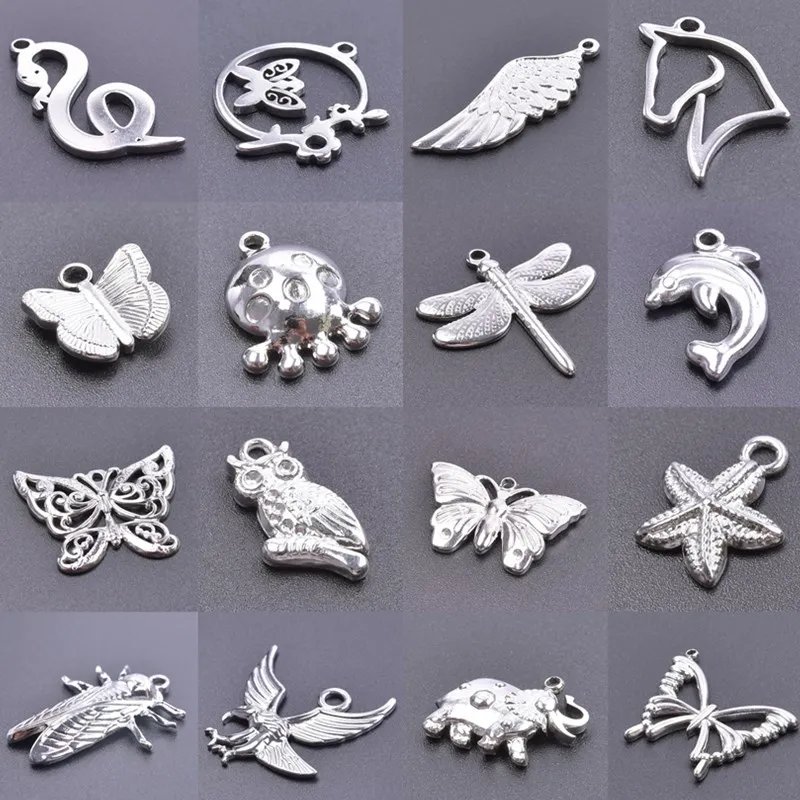 

Animal Owl Eagle Butterfly Wings Bulk Charms For Jewelry Making Supplies Stainless Steel Charm Pendants Wholesale Items Breloque