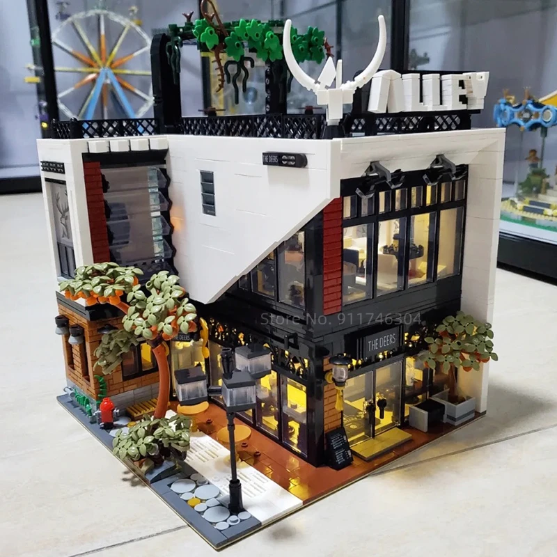 Street View Blooms Modular Weapons Museum Cinema Boutique Hotel Toy Shop Afol Square Sanctorum Christmas Building Block Gift