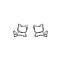 925 sterling silver kitten studs for women delicate small simple design earrings 2022 new fashionable earrings cold wind