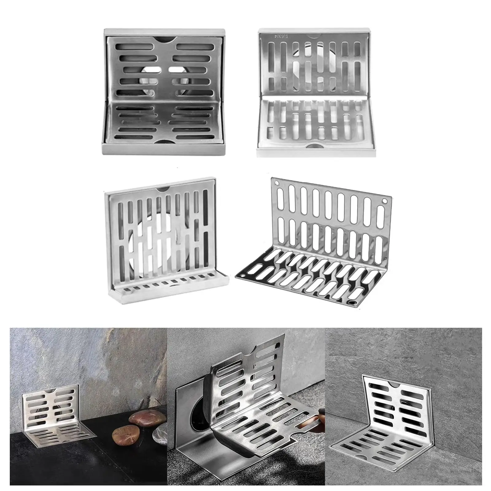 

Stainless Steel Shower Floor Drain Wall sides L shaped Shower Drain for Shower Home