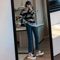 cute straight jeans woman casual high waist blue black korean streetwear cyber y2k jeans denim trouser urban sela 0fficial store