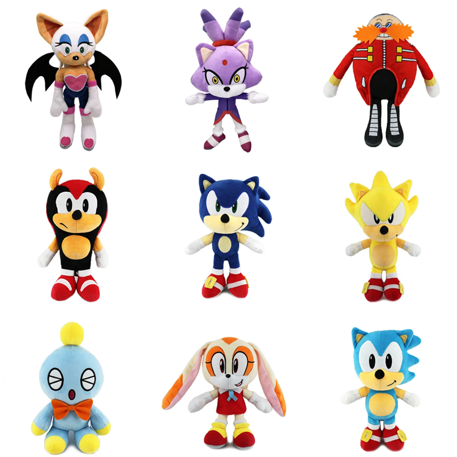 

Игрушка плюшевая Blaze the Cat Rouge the Bat Dr. Eggman Krim Jet the Hawk, 25 см