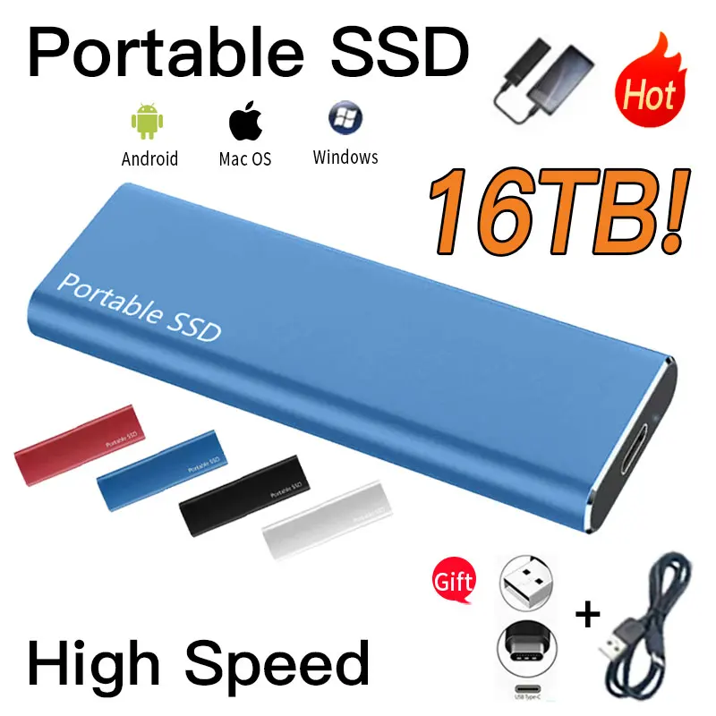 

1TB Hard Drive Disks TYPE-C Compatible USB 3.1 High Capacity Portable Solid State Drives For PC Laptop Computer Storage Device