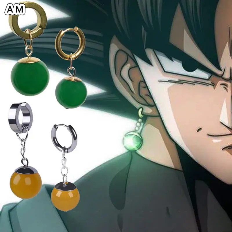 

1Pair Anime Dragon Ball Z Potara Earrings Vegetto Son Goku Zamasu Super Saiyan Fit Ear Clip For Women Men Jewelry