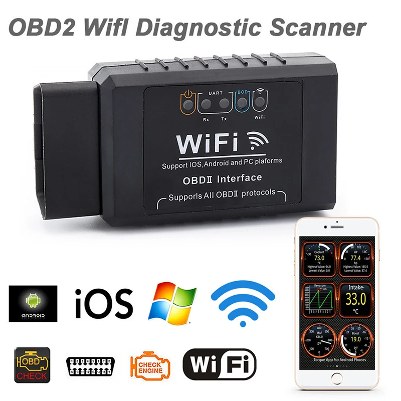

2021 New ELM327 wifi OBDII detector elm 327 OBD2 diagnostic scanner