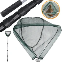 retractable fishing net aluminum alloy 57cm to 190cm telescoping foldable non slip handle landing net for fly fishing tackle