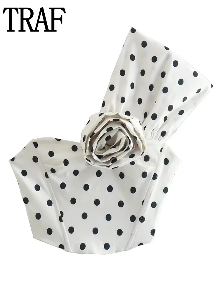 

Топ женский летний в горошек, на одно плечо, без рукавов, с открытой спиной