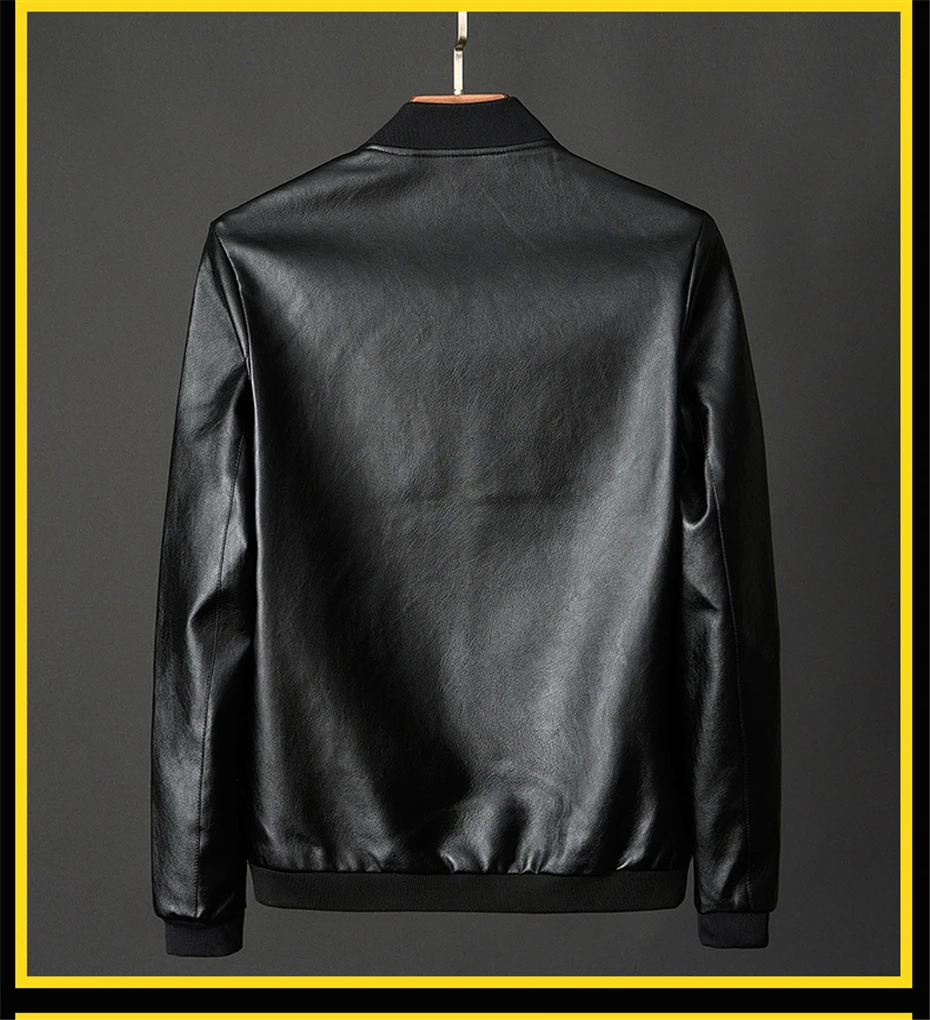 8XL Plus Size Men's PU Leather Jacket Thick Coat Warm Winter Autumn Fur Collar Jacket Men Fashion Casual Plus Size 7XL 8XL