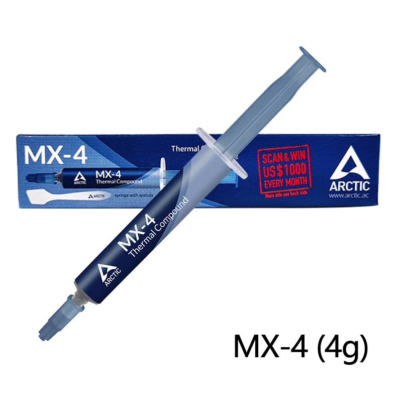

Оригинальная ARCTIC MX-4 4g, 8,5 Вт/мК, Термопаста для радиатора, охлаждающие составные прокладки для ЦП GPU, теплопроводная смазка