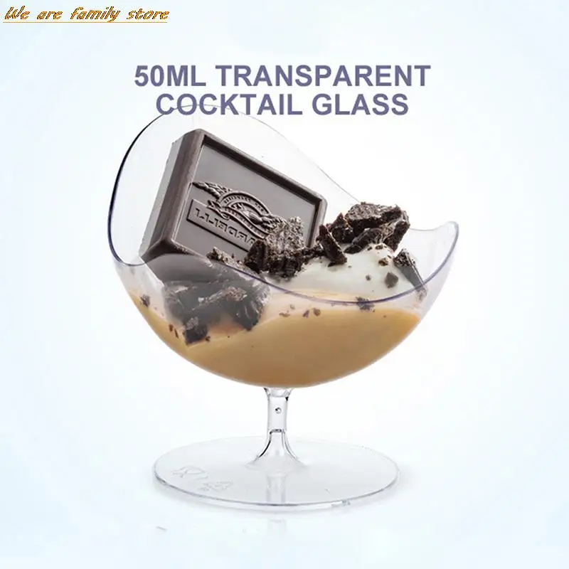 

20 шт. 50 мл Посуда, десертные чашки, Прозрачные коктейльные чашки для вечеринки, свадьбы, прозрачный контейнер для десертов в западном стиле