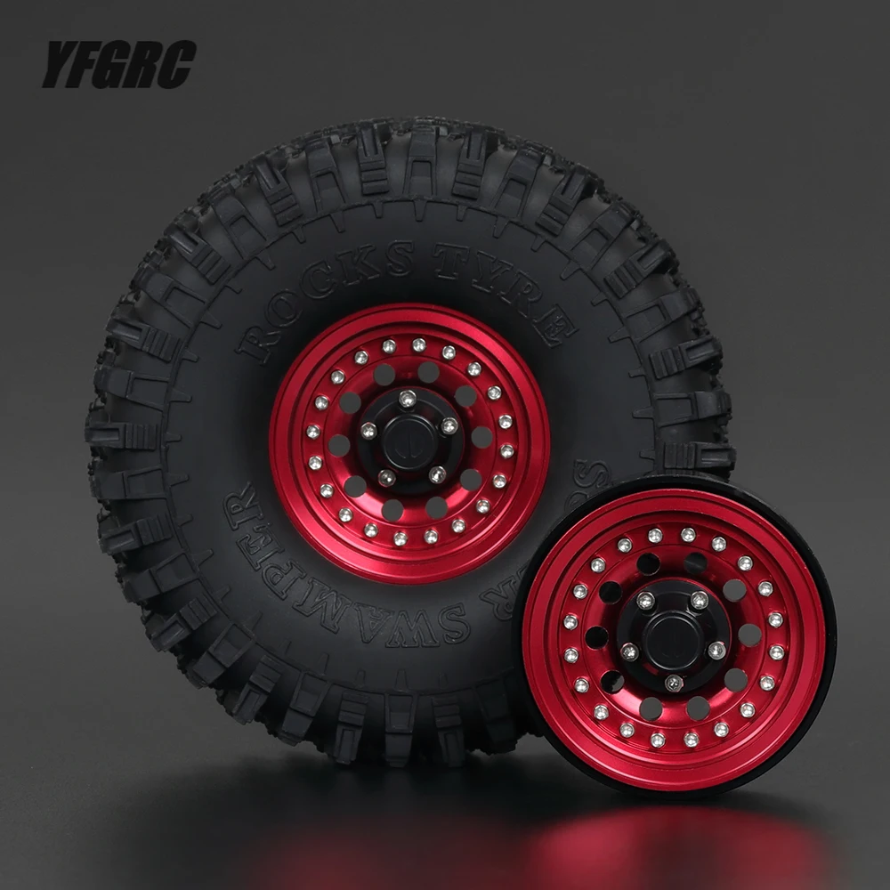 

1/10 RC Crawler 4pcs 1.9" Metal CNC Clamp Ring Beadlock Wheels Hub Rim for Axial SCX10 Traxxas TRX4 Capra Wraith D90 CC01 Tires