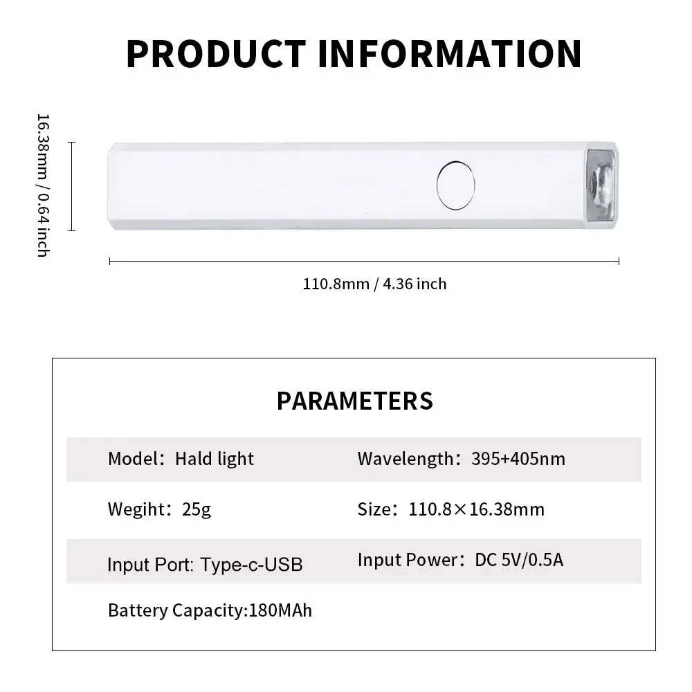 Миниатюрная перезаряжаемая Сушилка для ногтей портативный фонарик УФ-лампа