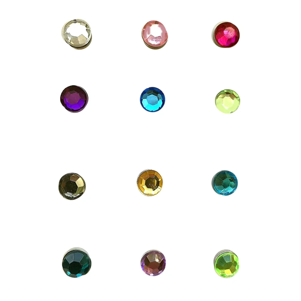 

12 pcs Glass Marker Colorful Crystal Magnetic Acrylic Identifier Cup Sign Sticker for Champagne