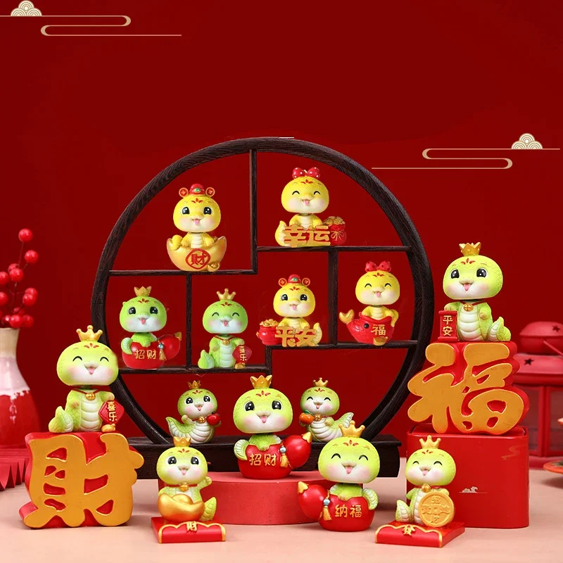 2025 Новый год китайский весенний фестиваль орнамент статуя змеи китайское