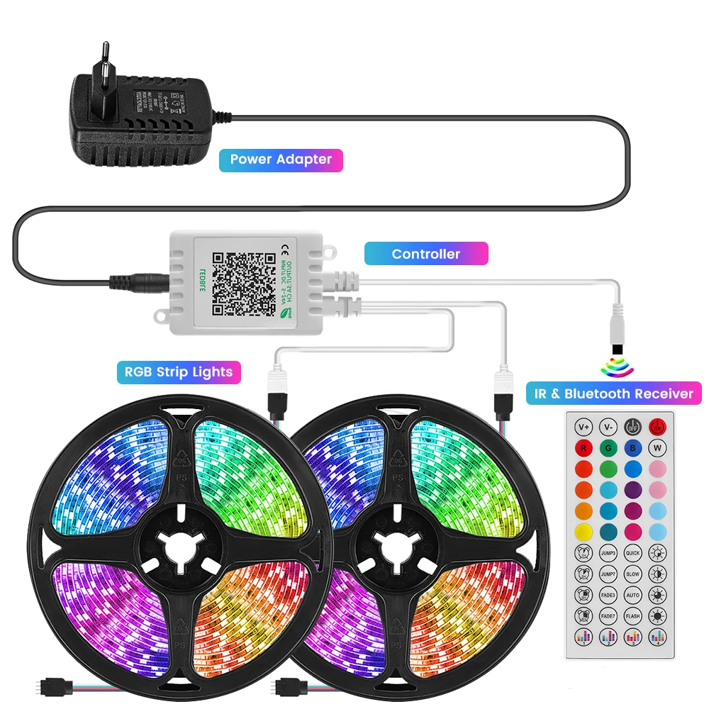

Светодиодная RGB-лента, 12 В, 5050 дюйма, Bluetooth