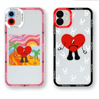 hot bad bunny phone case for iphone 14 13 12 11 pro max mini silicon transparent cartoon anime singer soft cover shell 2022