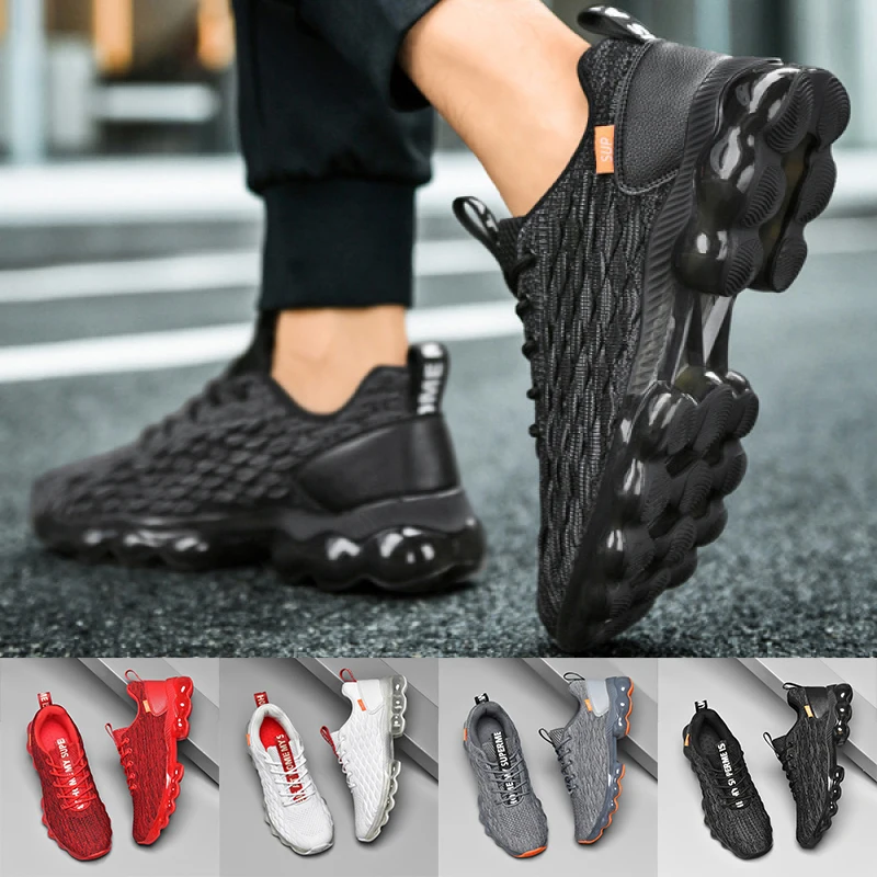 

Мужские Нескользящие кроссовки, удобные кроссовки с принтом рыбьей чешуи, Уличная обувь для бега с воздушной подушкой, новинка 2023