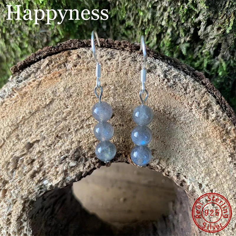 

Natural Moonstone Women's Earrings Gift 925 Sterling Silver Treatment Wellness Jewelry