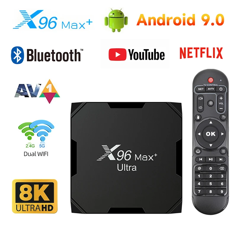 

X96 Max Plus Ultra TV Box Android 11 Amlogic S905x4 Smart TV Box 4K Wifi 4 ГБ 32 ГБ 64 Гб медиаплеер HDMI 2,0 1000 м телеприставка