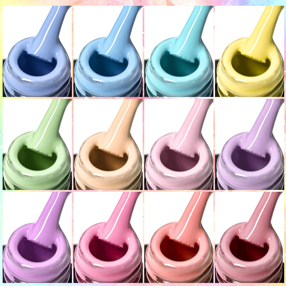 CHUNSHU 6 шт. Набор цветов УФ-гель-лак для ногтей Macaroon Color Gelpolish Soak Off Розовый Зеленый