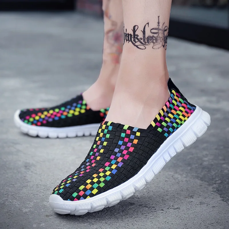 

Summer Couple Flats New Breathable Sneakers Slip on Walking Shoes for Men and Women Outdoor Fashion Light Men's Casual Shoes