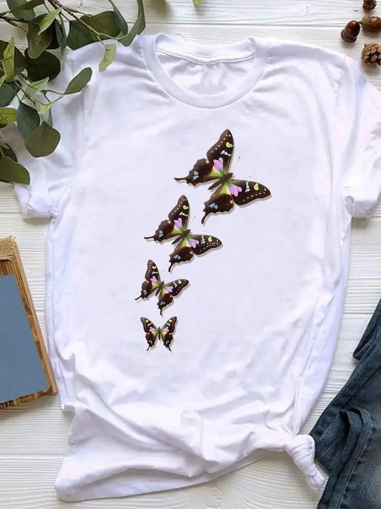 

Clothing Short Sleeve Summer Women Clothes Graphic T-shirt butterfly 90s trend cute Fashion Kawaii Basic Tee Top Print T Shirt