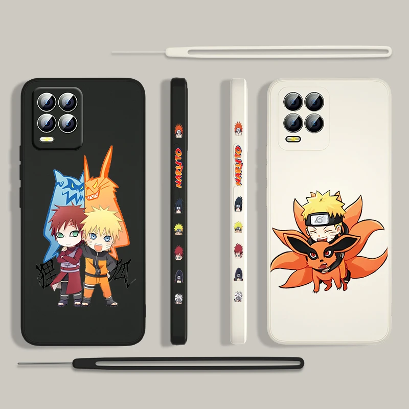 

Cool Anime Naruto Cartoon For OPPO Realme 50i 50A 9i 8 Pro Find X3 Lite GT Master A9 2020 Liquid Left Rope Phone Case Capa Cover