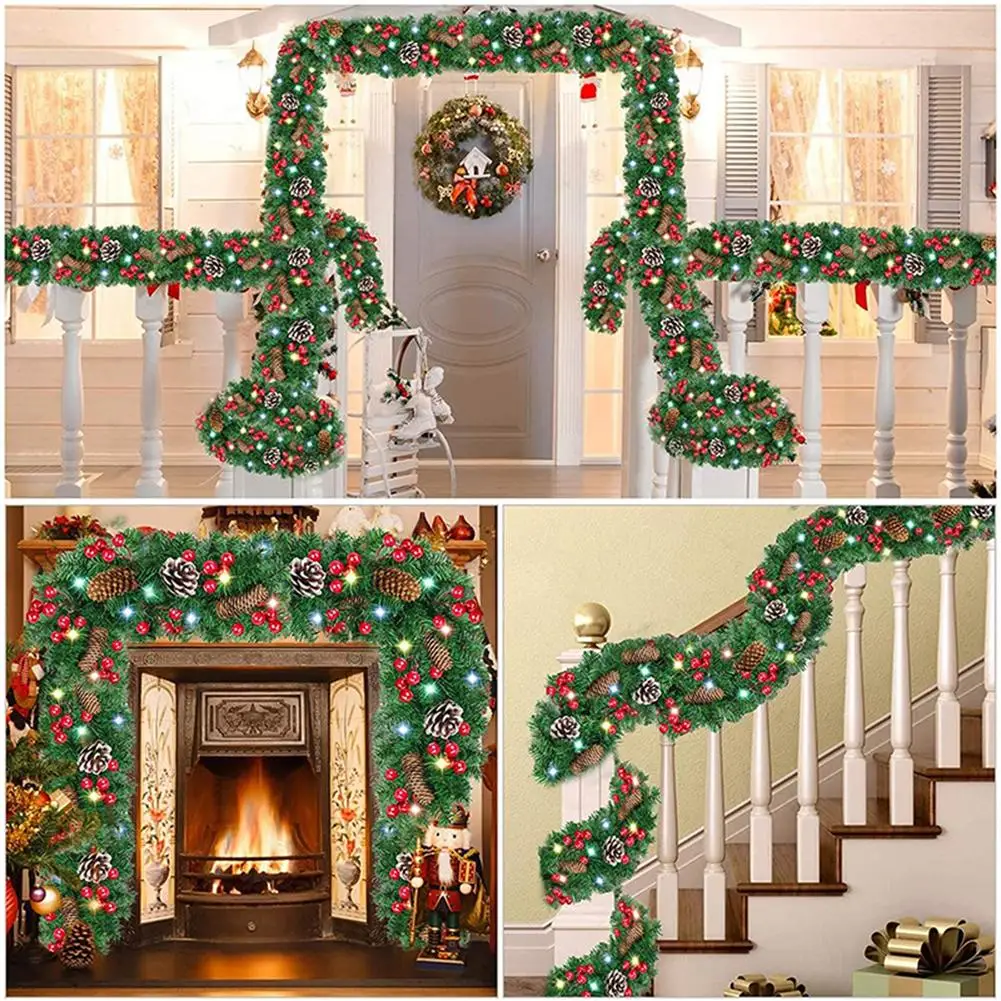 

Artificial Vines Rattan With Led Lights Flexible Bendable Christmas Decorative Garland For Hotel Mall Bar
