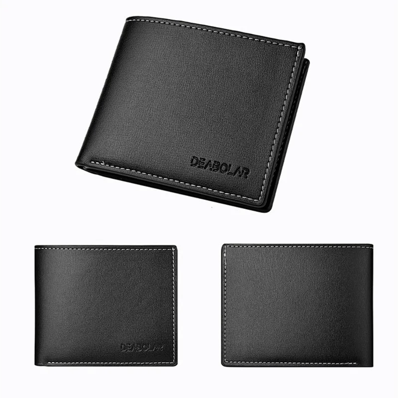 

Hot New Style Short Wallet Men's Business Embossed Personality Two-fold Horizontal And Vertical Wallet Coin Clip Wallet