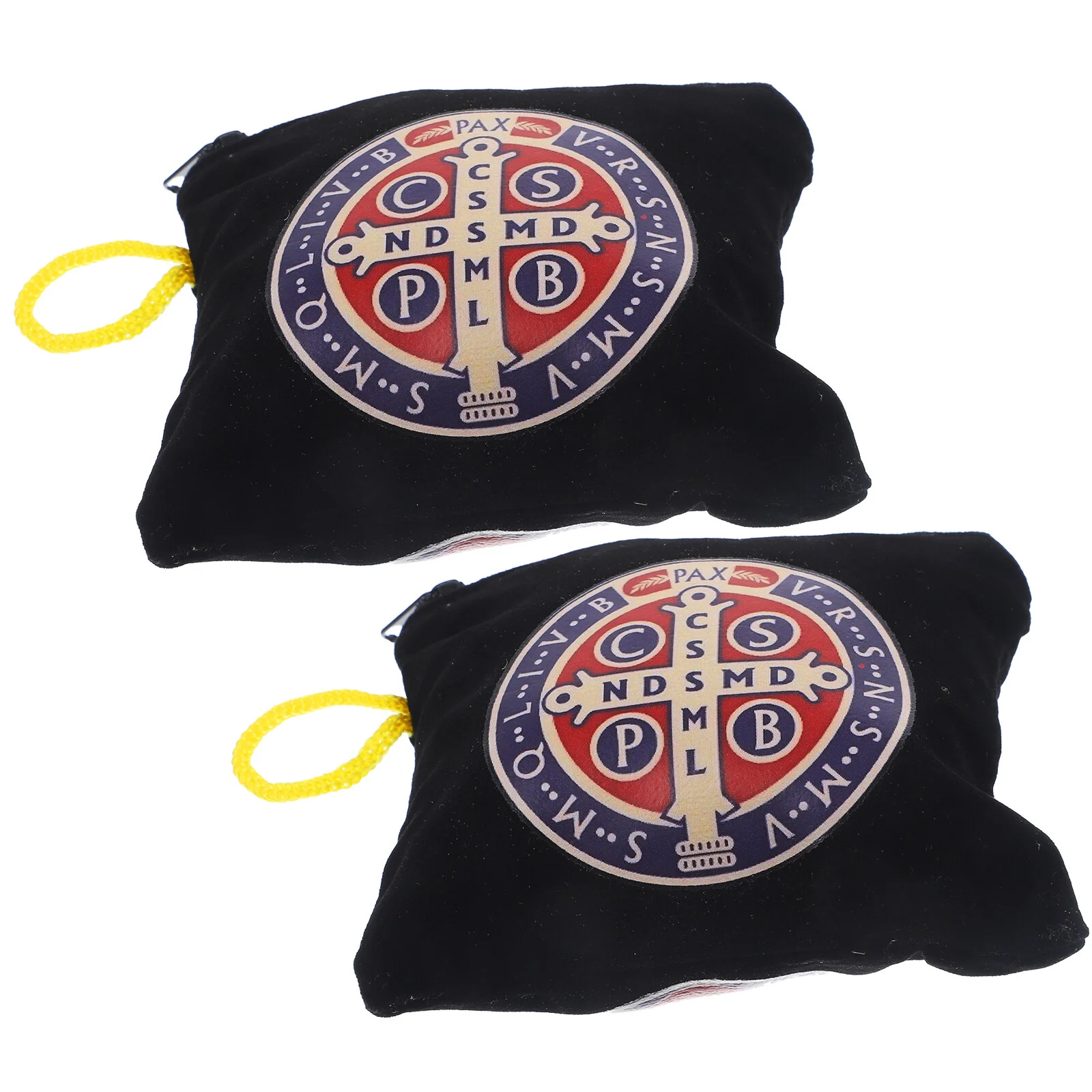 

2pcs Present Bags Tote Purse With Zipper Keychain Storage Bags Coin Storage Pouches
