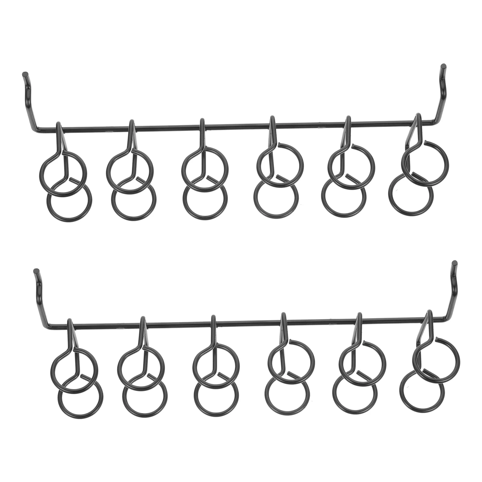

2 Pcs Pegboard Screwdriver Holder Utility Holders Wall Organizer Black Hooks Hanging Multi-ring Tool Metal Brackets Organizers