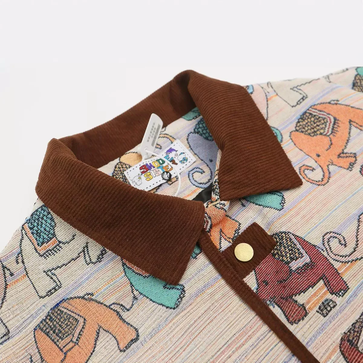 2024 новая осенняя американская ретро забавная куртка с жаккардовым воротником