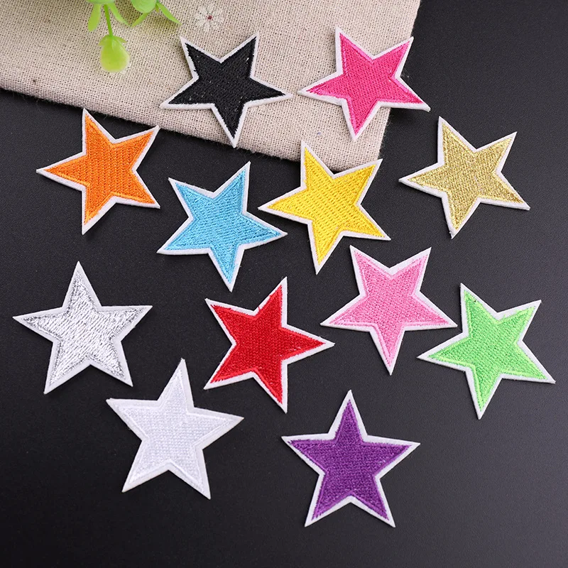 

Five-pointed Star Iron on Patches for Clothes Thermoadhesive Custom Fusible Embroidered Patches for Clothing T-shirt Jacket