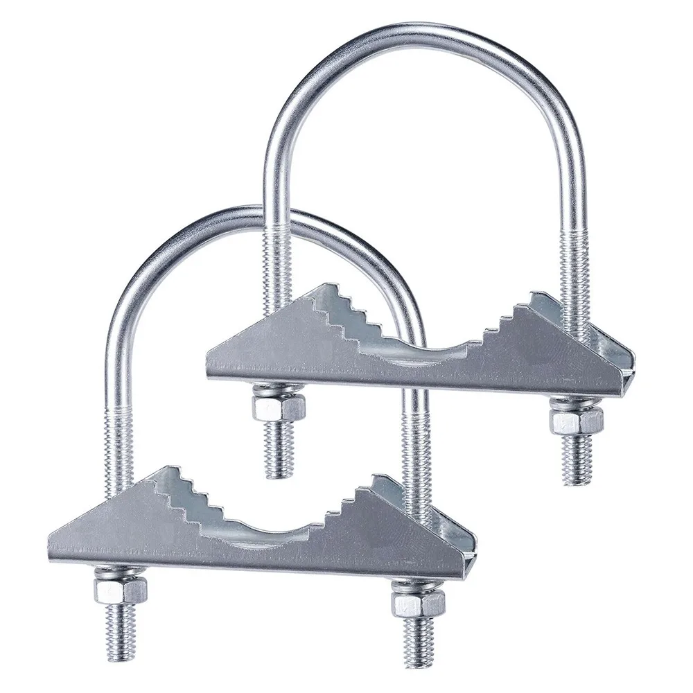 

2pcs Antenna U Shape Clip Code Clamp Glass Fiber Lora Helium Hotspot Miner Aerial Mast Clamp Bracket Mounting U-bolts