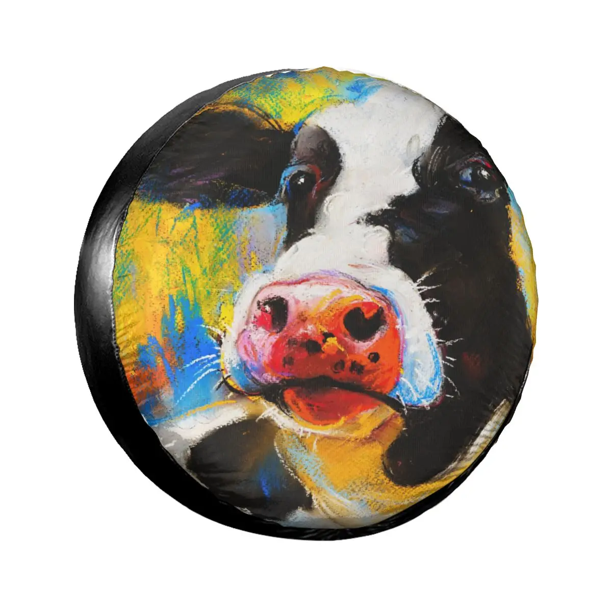

1pcs Universal Car Spare Tire Covers Case Auto Wheel Tires Farm Cow Portrait Vehicle Tyre Waterproof Polyester Bag