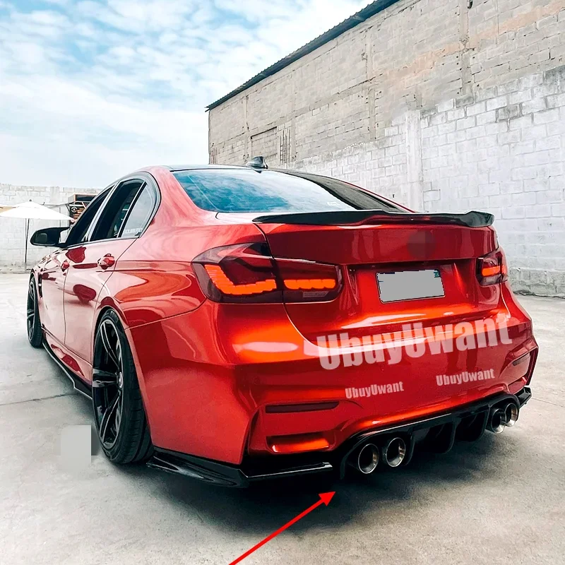 Фото Для BMW 3 серии F30 Facelift AN M3 2012-2020: задний бампер, диффузор, сплиттер, спойлер, накладка на багажник, комплект из 3-х частей, аксессуары для замены автомобиля №4