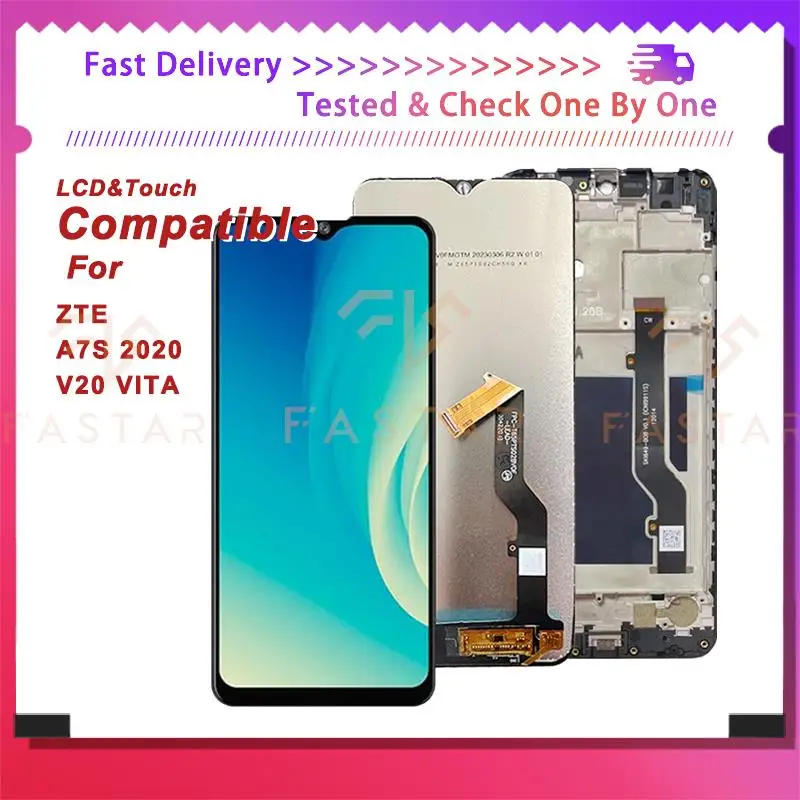 

6.5"Original For ZTE Blade A7S2020 V20VITA A7020 LCD Display Digitizer Assembly Replacement Screen v20 vita A7S 2020 Frame lcd