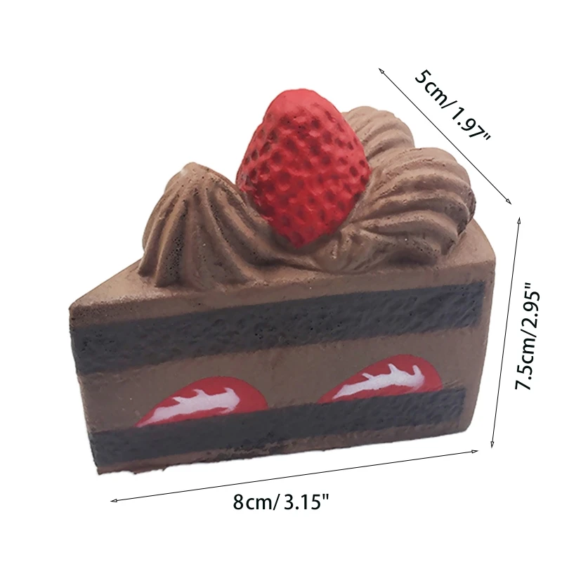 Stress Toy Food Fidget Cake Slice to Press Pinch Soft Squishy for Children ADD Calm Focus Anxious Kids Concentration |