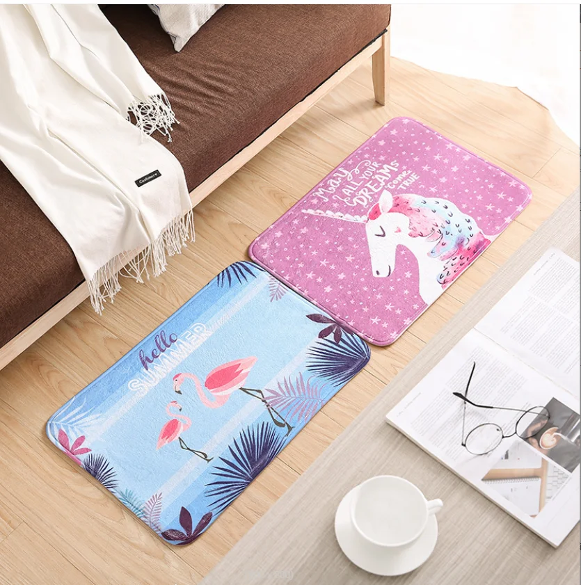 

Modern household goods flannel soft super elastic floor mat cartoon design