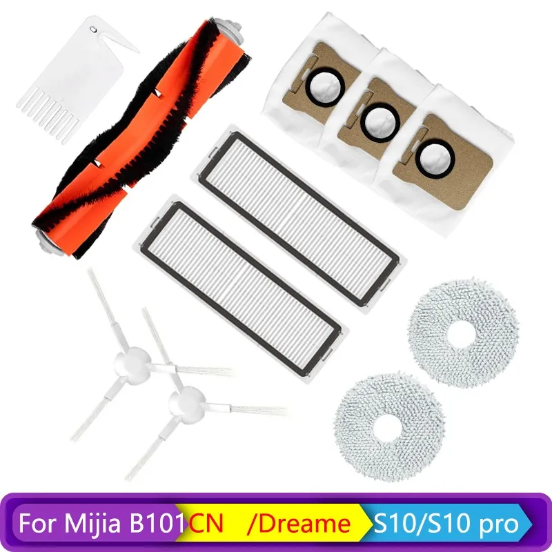 

For Dreame S10 / S10 Pro XiaoMi Mijia All-in-One Omni B101CN Replacement Parts Mop Cloths Hepa Filter Main / Side Brush Dust Bag