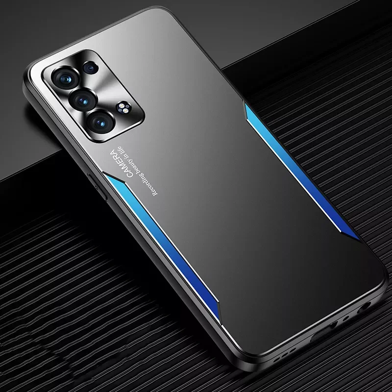 

Luxury Aluminum Alloy Phone Case For OPPO Reno 7 6 5 4 Find X5 X3 X2 Pro Plus ACE2 Coque Hard Metal Back Panel Shockproof Cover
