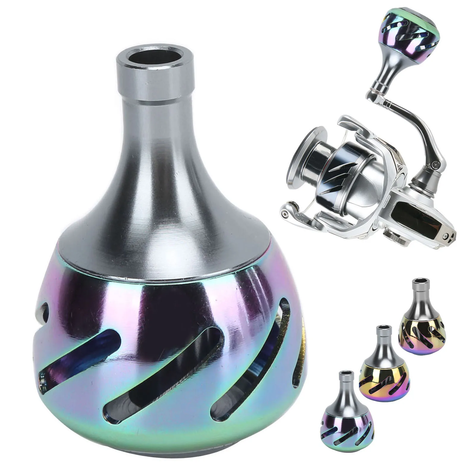 Рыболовная ручка для катушки полностью Металлическая цветная рыбалки Сменные