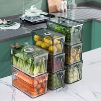 refrigerator storage box food grade crisper freezer handle storage box special box vegetable kitchen finishing transparent box