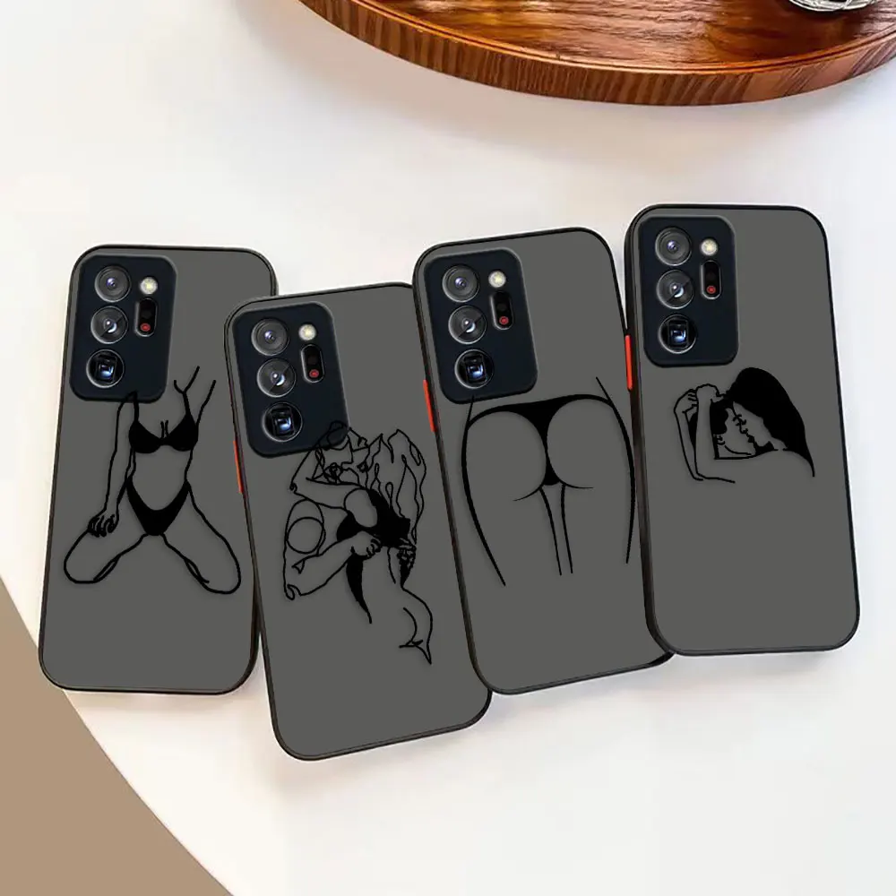 

Abstract Sexy Funny Couple Art Lines Matte Case for Samsung Galaxy NOTE 20 10 9 8 A13 A12 A10 A11 A04E A04 A03S A02S Plus Case